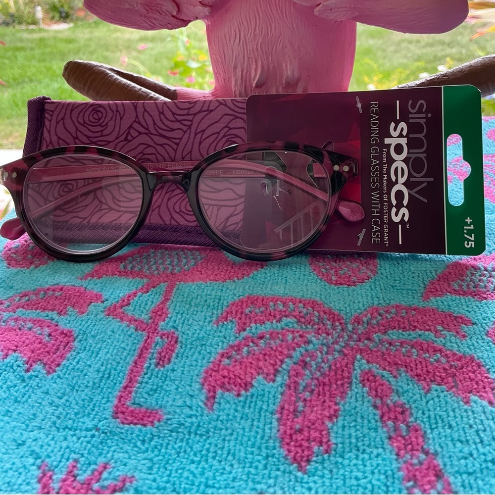 Purple Reading Glasses with Case